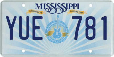 MS license plate YUE781