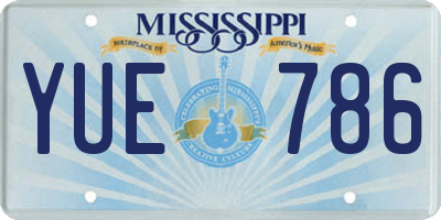 MS license plate YUE786