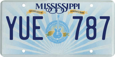 MS license plate YUE787