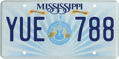 MS license plate YUE788