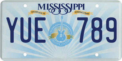 MS license plate YUE789