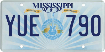 MS license plate YUE790