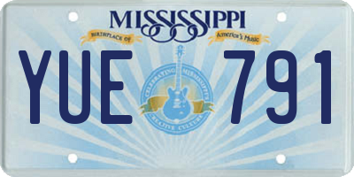 MS license plate YUE791