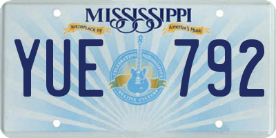 MS license plate YUE792