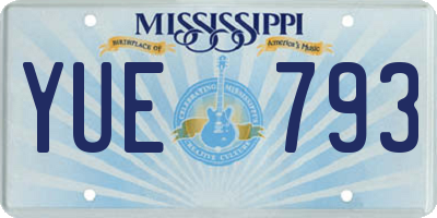 MS license plate YUE793