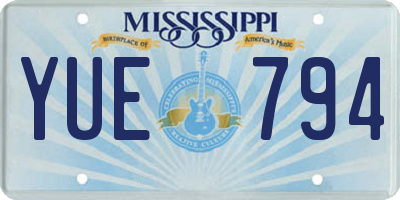 MS license plate YUE794
