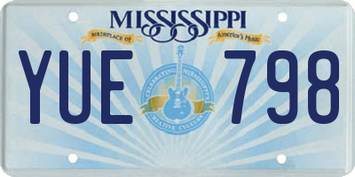 MS license plate YUE798