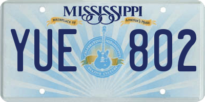 MS license plate YUE802