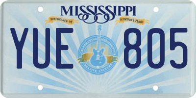MS license plate YUE805