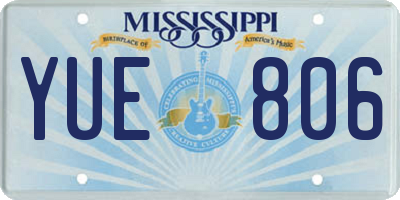 MS license plate YUE806