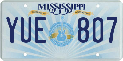 MS license plate YUE807