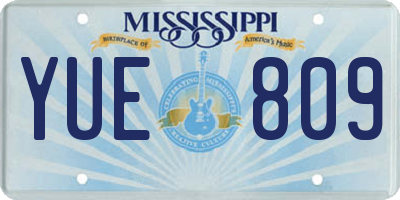 MS license plate YUE809