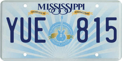 MS license plate YUE815