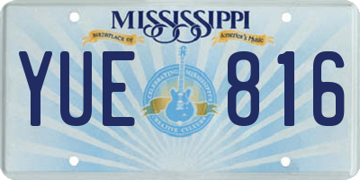 MS license plate YUE816