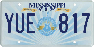 MS license plate YUE817
