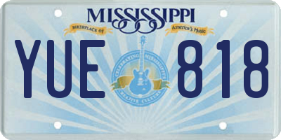 MS license plate YUE818