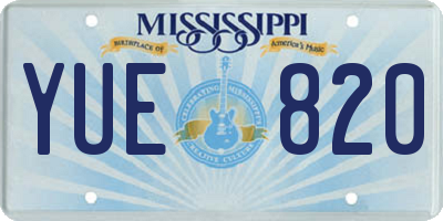 MS license plate YUE820