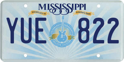 MS license plate YUE822