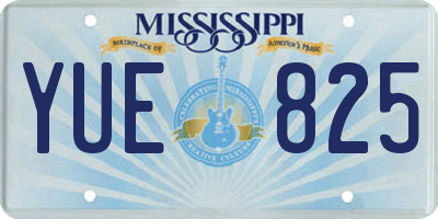 MS license plate YUE825
