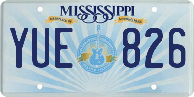 MS license plate YUE826