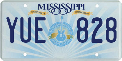 MS license plate YUE828