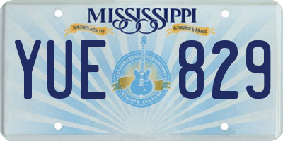 MS license plate YUE829