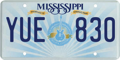 MS license plate YUE830
