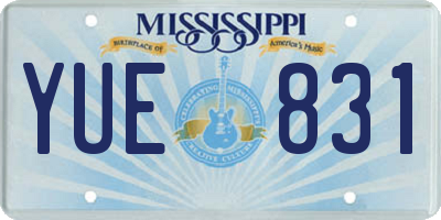 MS license plate YUE831
