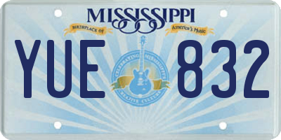 MS license plate YUE832