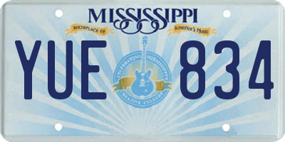 MS license plate YUE834