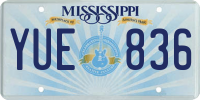 MS license plate YUE836