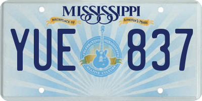 MS license plate YUE837