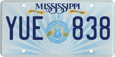 MS license plate YUE838