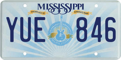 MS license plate YUE846