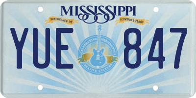 MS license plate YUE847
