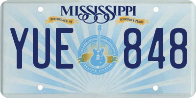 MS license plate YUE848