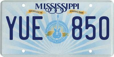 MS license plate YUE850