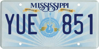 MS license plate YUE851