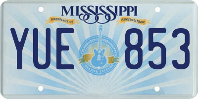 MS license plate YUE853
