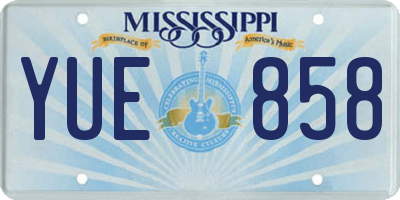 MS license plate YUE858