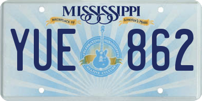 MS license plate YUE862