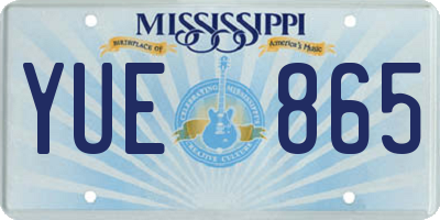 MS license plate YUE865