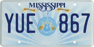 MS license plate YUE867