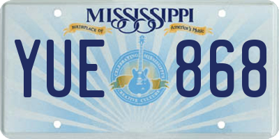 MS license plate YUE868