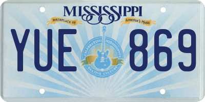 MS license plate YUE869