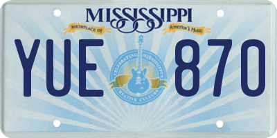 MS license plate YUE870