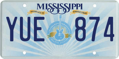 MS license plate YUE874