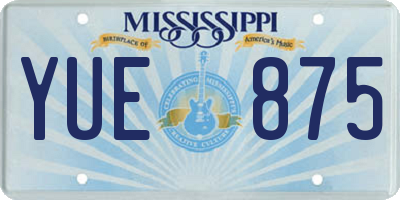 MS license plate YUE875