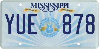 MS license plate YUE878