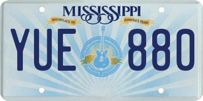 MS license plate YUE880